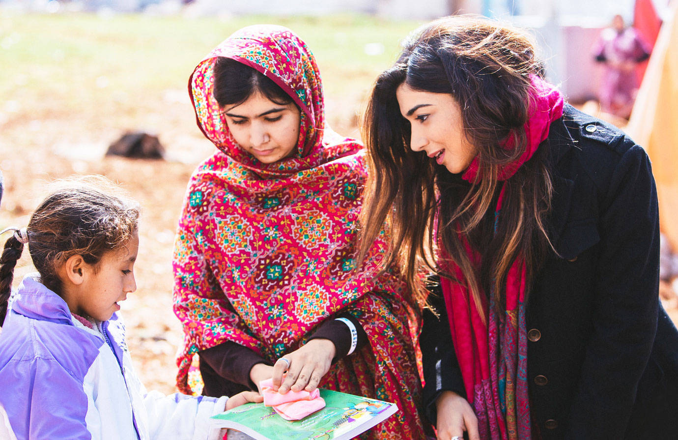 Malala and Shiza spread passionate awareness about the social and economic impact of girls' education and empowering girls to raise their voices, unlock their potential, and demand change.